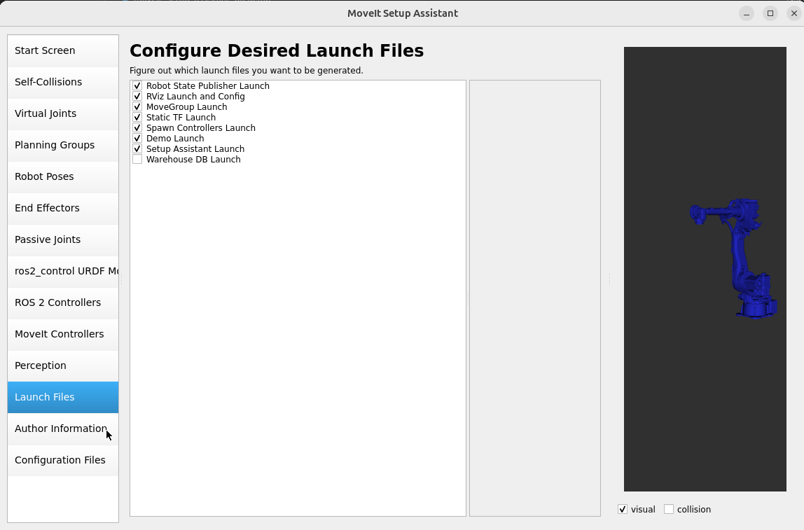 Configure GP50 launch files