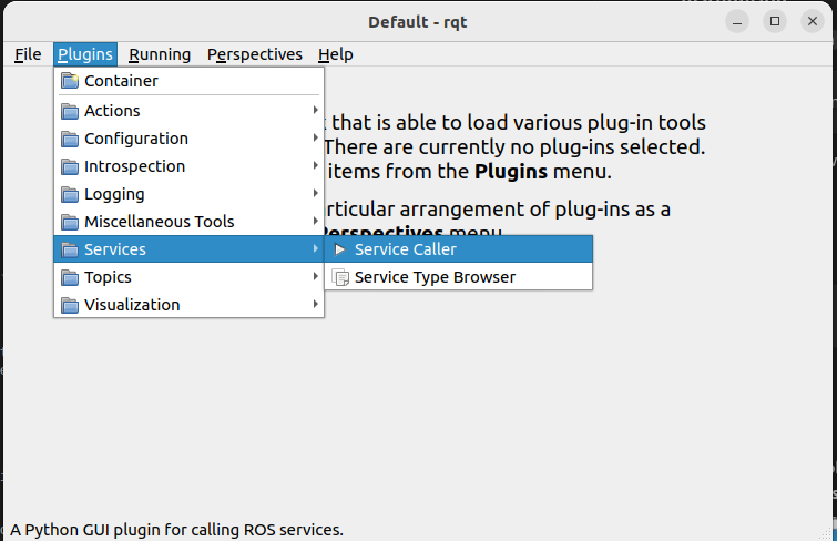 The rqt Service Caller plugin
