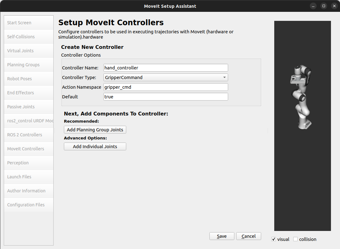 MoveIt Hand Controller